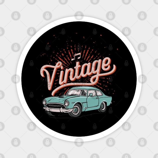 Vintage Car Classic Magnet by imagifa